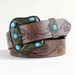 Bohemian Western Turquoise Belt For Women - Vintage Cowgirl Leather Waistband With Silver Conchos_voghion.com