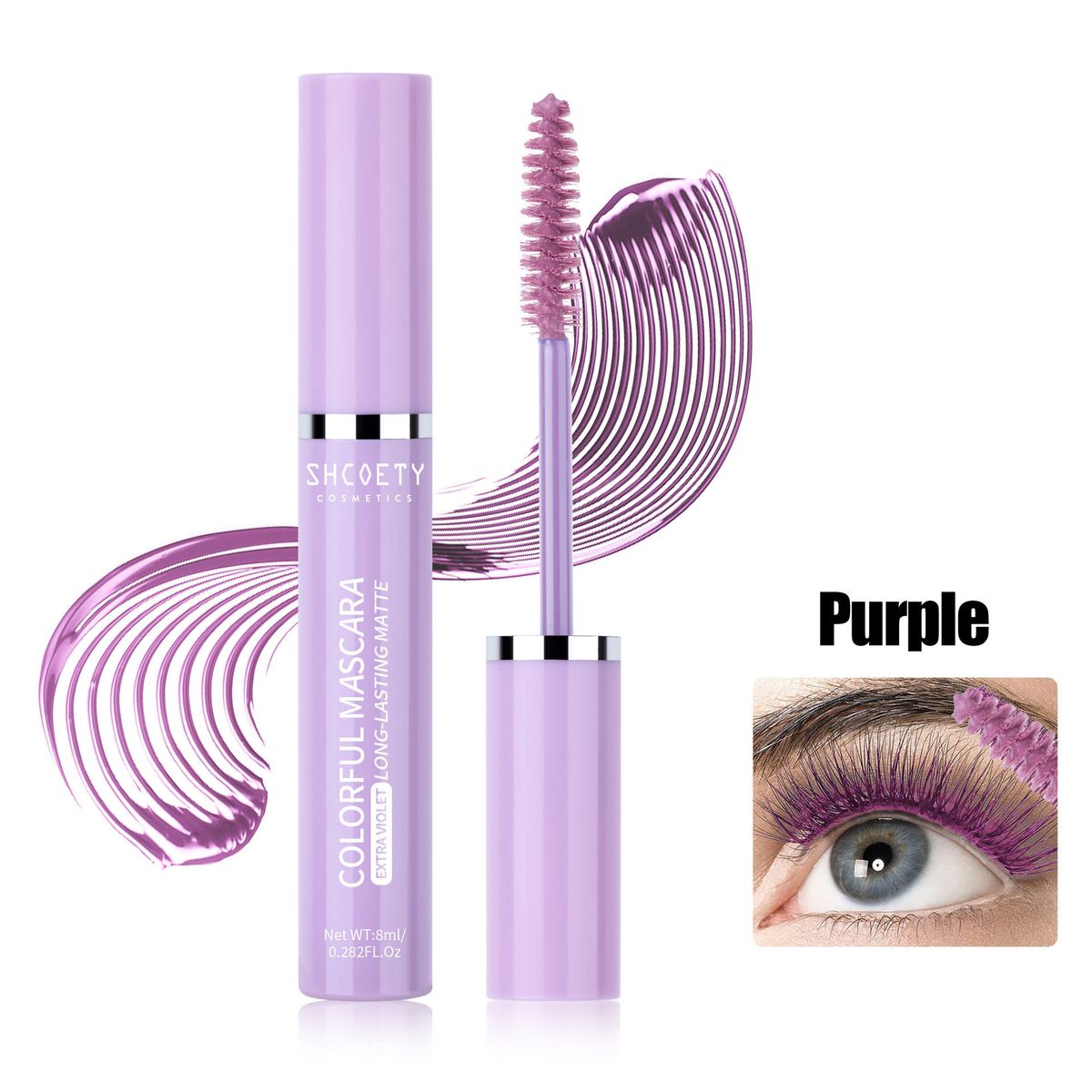 Mascara SHCOETY Colored Mascara Waterproof And Non Smudged Long, Thick And Curled Christmas Stage Hot Makeup_voghion.com