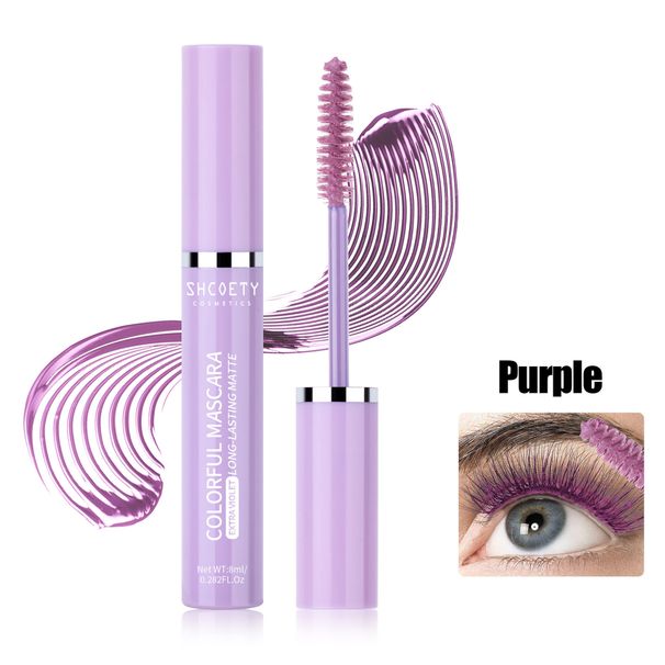 Mascara SHCOETY Colored Mascara Waterproof And Non Smudged Long, Thick And Curled Christmas Stage Hot Makeup_voghion.com