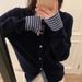 Women's Clothing Knit Cardigan With Patchwork & Faux Two-Piece Design, Single Button Thin Layering Sweater Coat_voghion.com