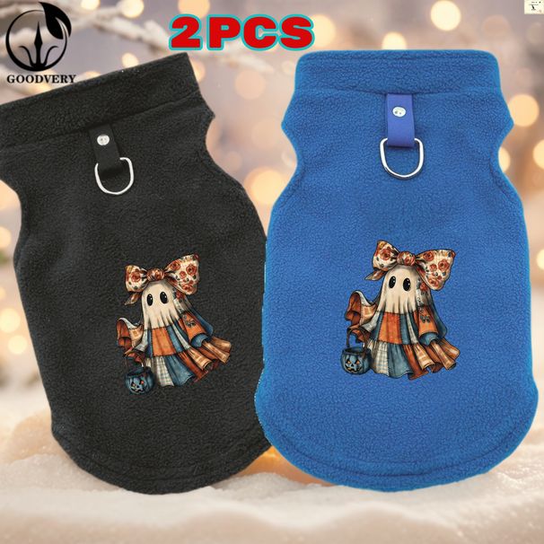 Felpe con cappuccio in stile Halloween a forma di canguro, 2 pezzi, mantengono il tuo animale domestico al caldo in autunno e inverno. Include una tasca posteriore, ideale per passeggiate e avventure._voghion.com