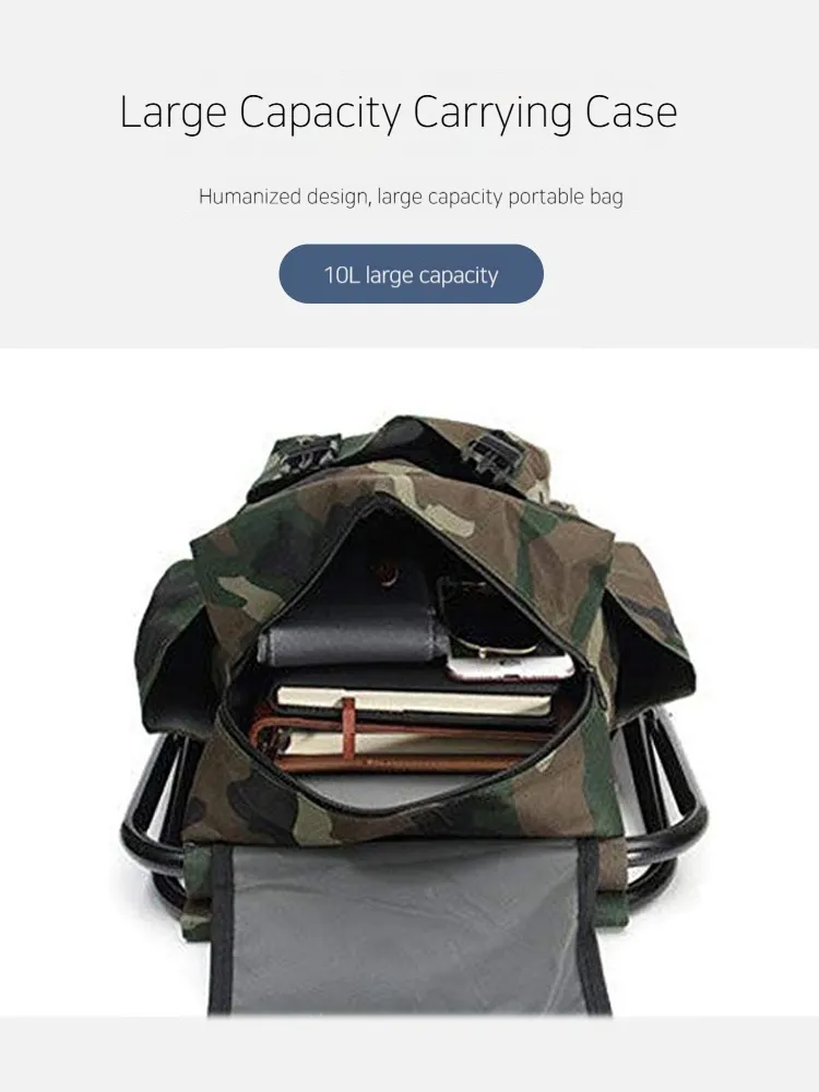 Chaise de randonnée portable camouflage, banc de pêche pliable, pour le camping_voghion.com
