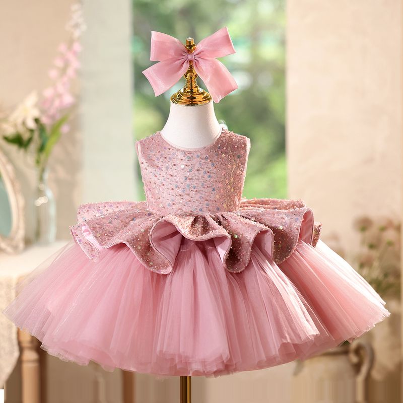 Flower Girl Wedding Little Girl Dress Children's Piano Playing Sweet Princess Dress Girl Host One Year Old Puffy Skirt_voghion.com