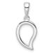 Sterling Silver Polished Open Center Leaf Pendant_voghion.com