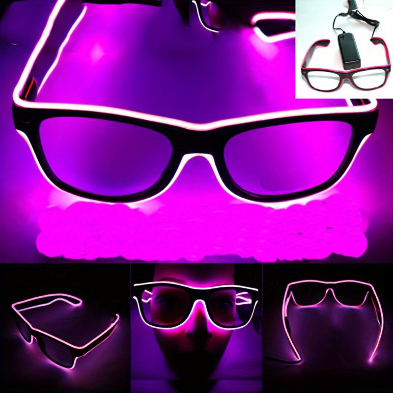 Luminous neon lights, fashionable glasses for women and men, flashing LED EL lines, carnival glasses, voice controlled_voghion.com
