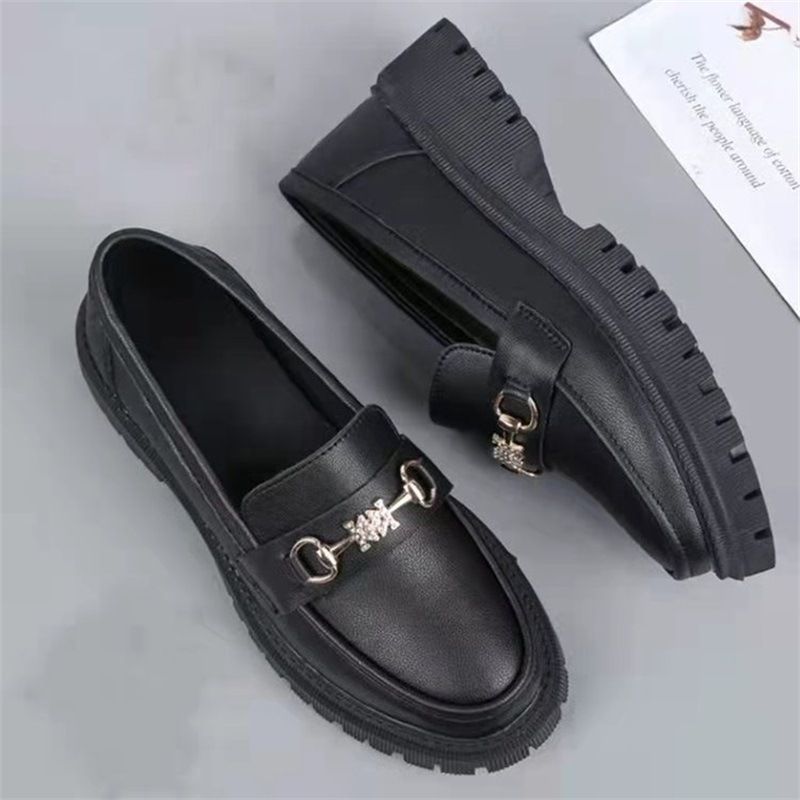 Neue Lederschuhe für Damen, matt, hellschwarz_voghion.com