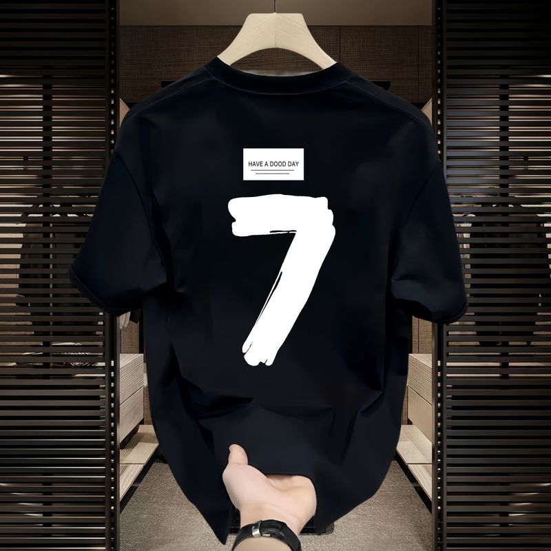 Men's Clothing High-end Heavy-weight Pure Cotton Short-sleeved T-shirt Men's Instagram Popular Brand Street Loose Top Clothes T-shirt Men's Summer_voghion.com