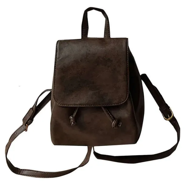 Same Style Compact Brown Backpack For Women Autumn Winter New Ins Simple Versatile Shoulder Bag_voghion.com