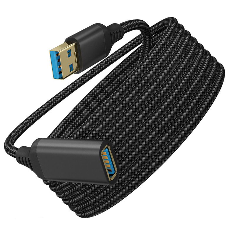Cablu USB compatibil pe scară largă, transmisie de mare viteză, împletit, USB 3.0, linie de extensie masculină la feminină pentru laptop_voghion.com
