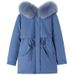 Women's Winter Hooded Parka Coat With Fox Fur Trim - Long Quilted Puffer Jacket For Petite To Plus Size, Warm Fleece Lined, Zipper Closure_voghion.com