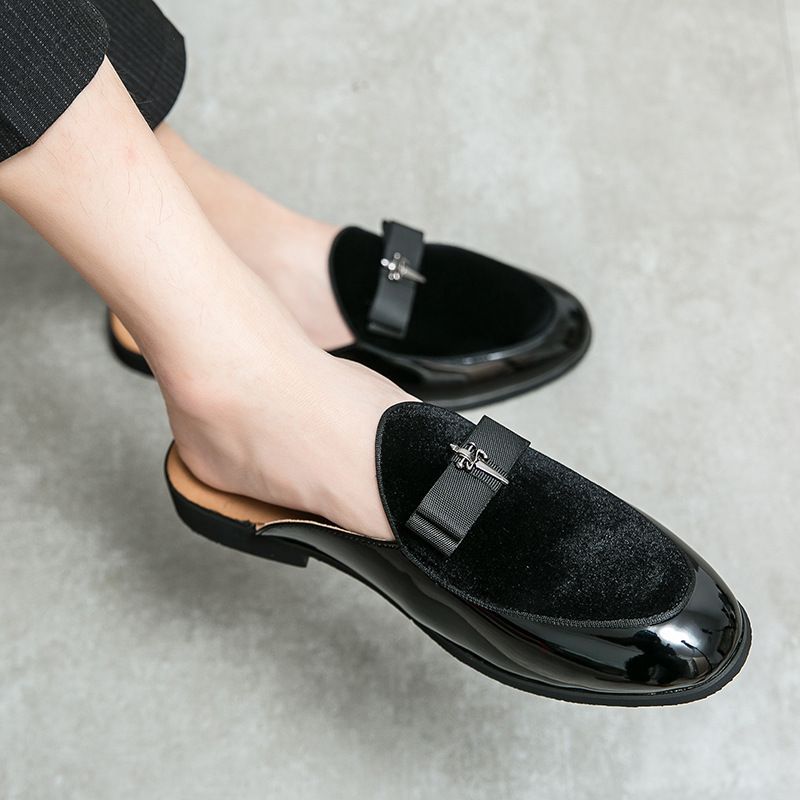 Casual schoenen heren half leren stijl hak zonder instapper grote maat pantoffels winter loafers herfst lui_voghion.com