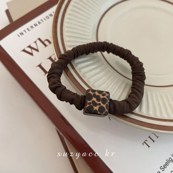 Elegante corda per capelli leopardata, perline rotonde quadrate, fascia per capelli, cyber popolare, nuovo, elastico, resistente, accessori per capelli_voghion.com