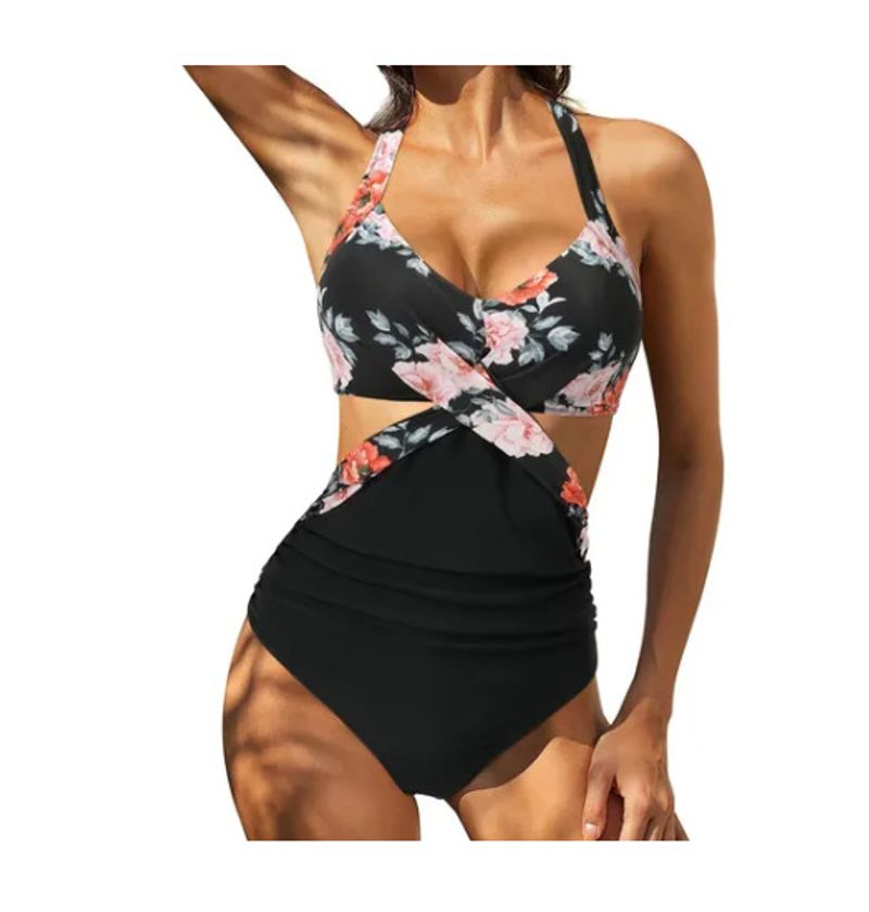 2024 sexy Leopardendruck Kräizband Geplisserte Bikini fir Fraen_voghion.com
