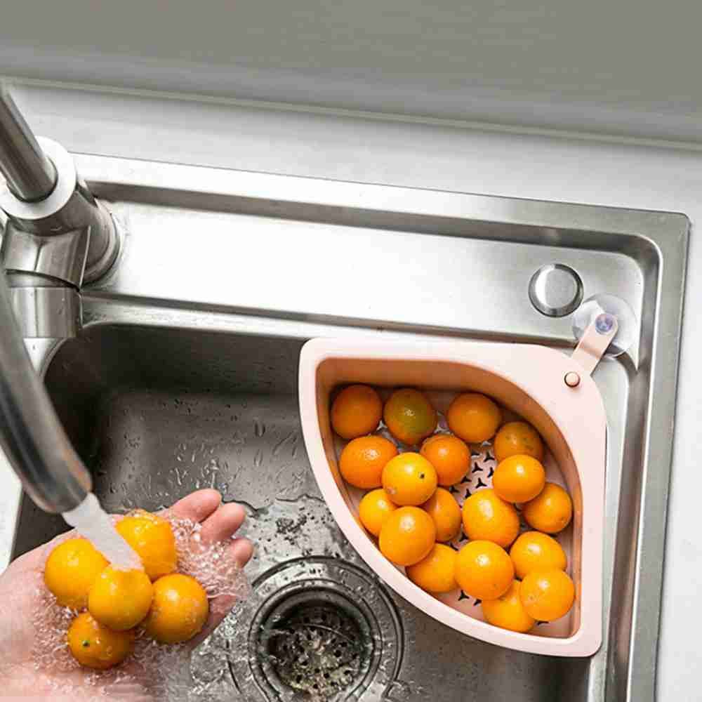 2Pcs Multifunctional Triangle Drainage Rack Sponge Brush Holder Sink Tray Drainage Rack Portable Sink Shelf Kitchen Accessories_voghion.com