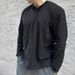 Unbeatable Quality Hardcore Amikaji Henley Collar Long Sleeved T-shirt For Men's Spring Autumn Sports, Simple And Casual Inner Layer Bottom_voghion.com