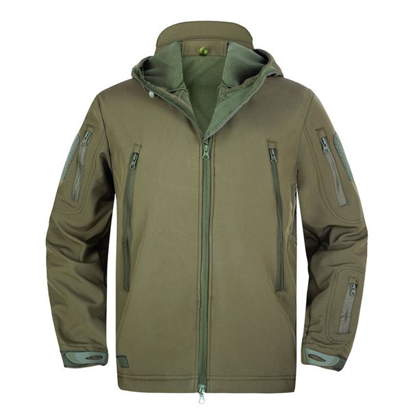 Taktische Softshelljacke mit Fleecefutter – Ganzjahres-Windjacke im Tarnmuster zum Wandern und für den Stadtkampf (Grau/Grün/Braun/Schwarz/Nachttarn)_voghion.com