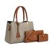 Elegante set tote madre-figlia - Borsa a tracolla e a spalla di grande capacità con più scomparti, borsa alla moda in pelle PU per donna_voghion.com