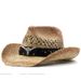 Fashion Hollow Straw Cowboy Hats Western Beach Felt Sunhats Party Cap for Man Women 3colors summer jazz straw hat_voghion.com