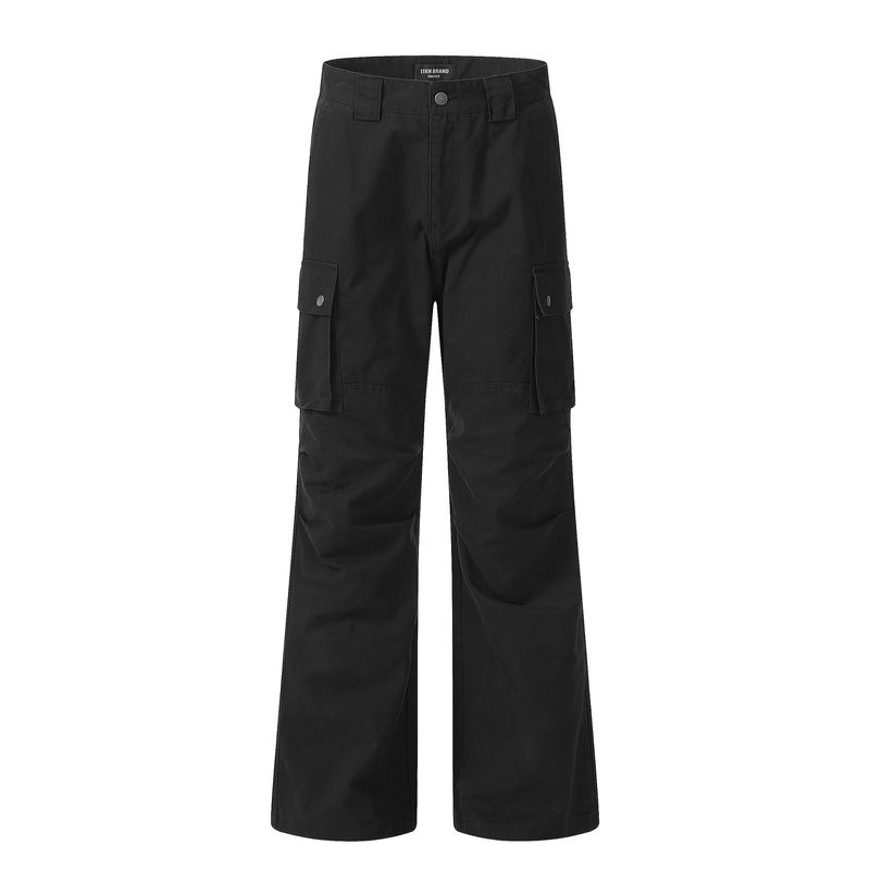 Herrenbekleidung Multi Pocket Plissee Overalls für Männer, Nischen und schöne Hosen_voghion.com