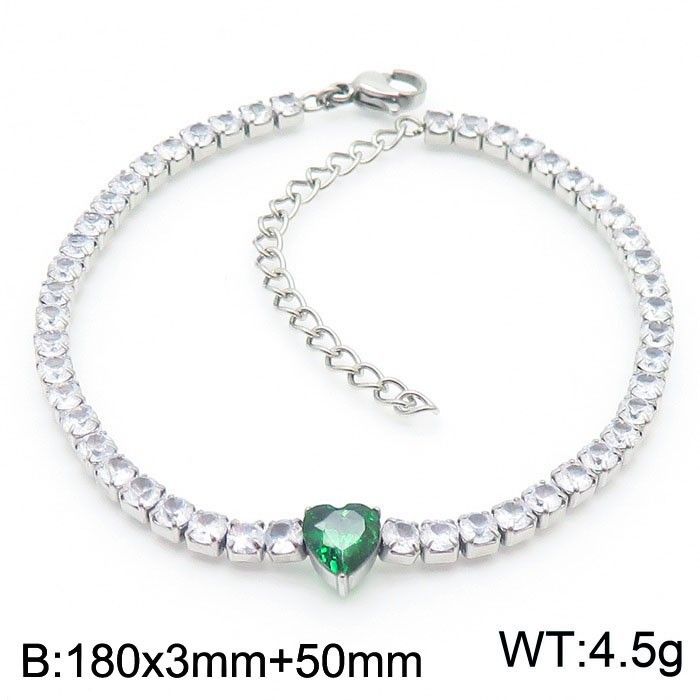 Bracciale da donna in stile Ins, leggero, di lusso, di alta qualità, a forma di cuore, in vetro con strass e acciaio al titanio_voghion.com