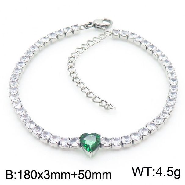 Bracciale da donna in stile Ins, leggero, di lusso, di alta qualità, a forma di cuore, in vetro con strass e acciaio al titanio_voghion.com