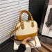2025 New Straw Woven Shell Fashion Single Shoulder Crossbody Handheld Women's Korean Style Simple Texture Color-Block_voghion.com