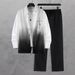Ανδρικά Ρούχα Τάση Μόδας με Μακρυμάνικο Πουκάμισο και Παντελόνι σε Διαβάθμιση Χρώματος, Κοστούμι MB12+ML4_voghion.com