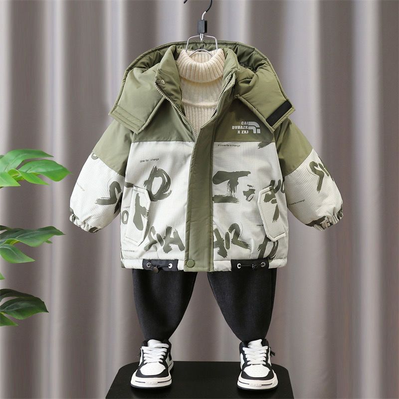 Boys' Jacket Autumn 2025 Coat New Style Baby Winter Fashionable Fleece Lined Thickened Overcoat Children's Cotton_voghion.com