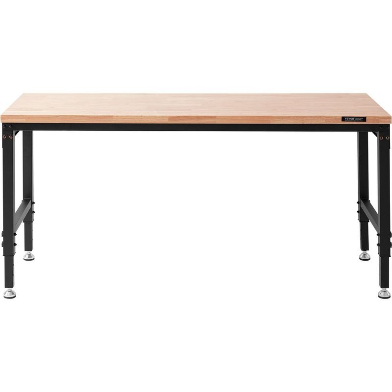 Adjustable Workbench, 72' L X 25' W Garage Worktable With Universal Wheels, 28-39.5' Heights &amp; 3000 LBS Load Capacity, With Power Outlets &amp;_voghion.com