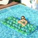 21-Hole Water Hammock - Leaf Print Inflatable PVC Floating Lounger Breathable Mesh Pool Float With Ergonomic Design For Lake & Beach Relaxation_voghion.com