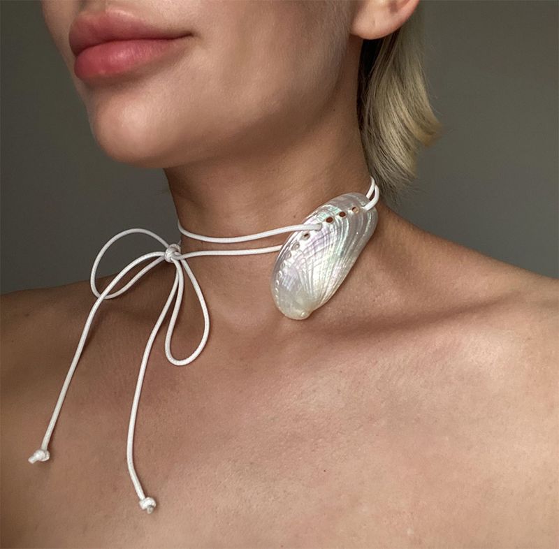 Exaggerated Natural Shell Splicing Collarbone Chain Ocean Style On Holiday Necklace_voghion.com