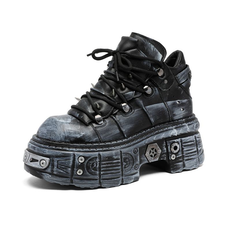 Locomotive Wind Tooling Boots Platform Shoes Heavy Metal Punk Boots Martin Boots_voghion.com