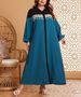 Plus Size Boho Maxi Dress With Ethnic Print – Flowy High Waist Long Sleeve Tunic Dress For Women, Loose Fit Comfortable & Stylish (0XL-4XL)_voghion.com