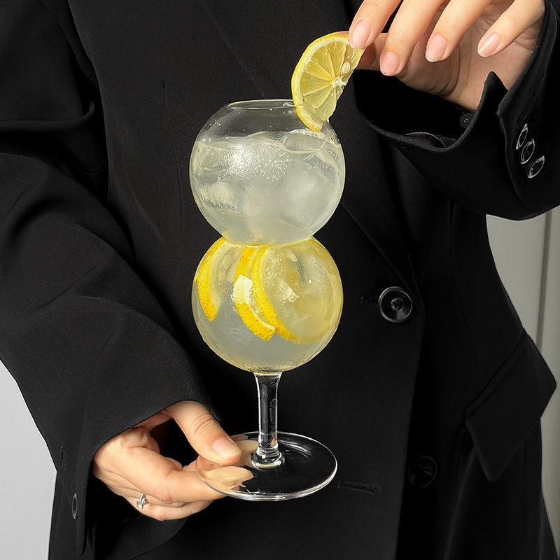 New Ins Style Bubble Ball Tall Glass High-Value Niche Design High-End Cocktail Water Cup_voghion.com