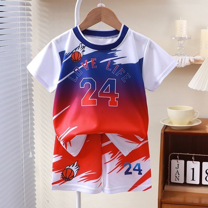 Mutter & Kinder kinder sport anzüge sommer jungen schnell trocknende kleidung kurzarm shorts mädchen basketball uniformen_voghion.com