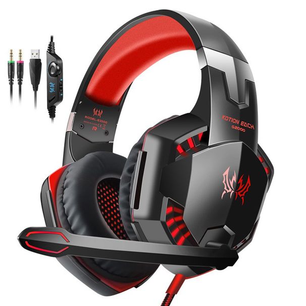 Casque de jeu G2000 avec basses profondes et microphone pour PS5, PS4, Xbox, ordinateur portable_voghion.com