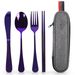 Stoviglie da esterno, set di posate portatili da 4 pezzi, coltello, forchetta, cucchiaio, bacchette con scatola, posate da viaggio, borsa da campeggio, posate da campeggio_voghion.com