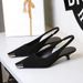 Metal Pointed Suede Women's Shoes Shallow Mouth Back Strap Low Heel Single Shoes Women's Wine Glass And Empty Shoes_voghion.com