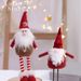 Ensemble de décorations de Père Noël modernes - Figurines de Père Noël rouge debout et à longues jambes pour sapin de Noël, fenêtre et décoration intérieure (3 pièces)_voghion.com