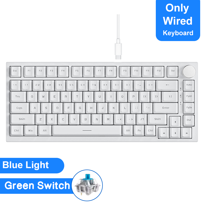 Azz AK820/AK820Pro Gaming Mechanical Bluetooth 5.1/Wireless/C-Wired Customized Keyboard With Knob Hot Swapping Gasket_voghion.com