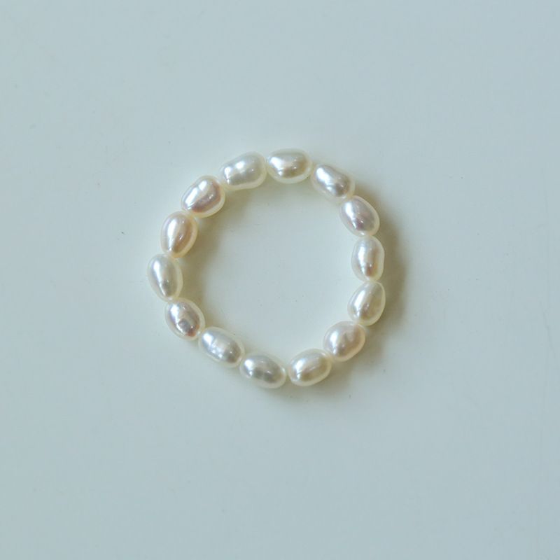 Anelli elastici con perle barocche in oro a strati irregolari per donna_voghion.com