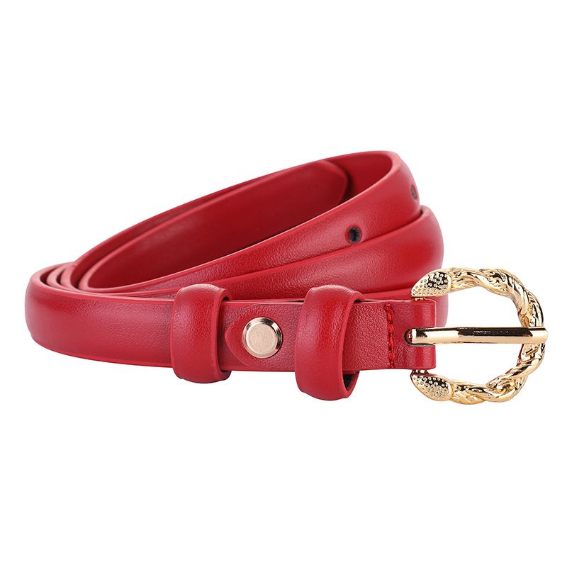 Doppelseitiges zweilagiges Rindsleder Schwarz Rot Dekorativ Für Kleider Und Hosen Lässige Taille Dornschließe Echtes Leder Dünn_voghion.com