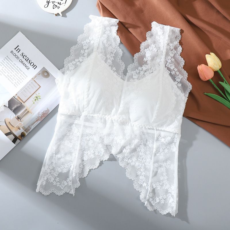 Kanten vlinderrug ondergoed zonder stalen cirkels, geplooid met pads, buitenste binnenkleding, anti-reflectie, ademend, borst_voghion.com