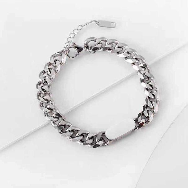 Titanium Steel Cuban Bracelet For Men Trendy Ins Unique Design Minimalist Cool Style Men's Chain_voghion.com