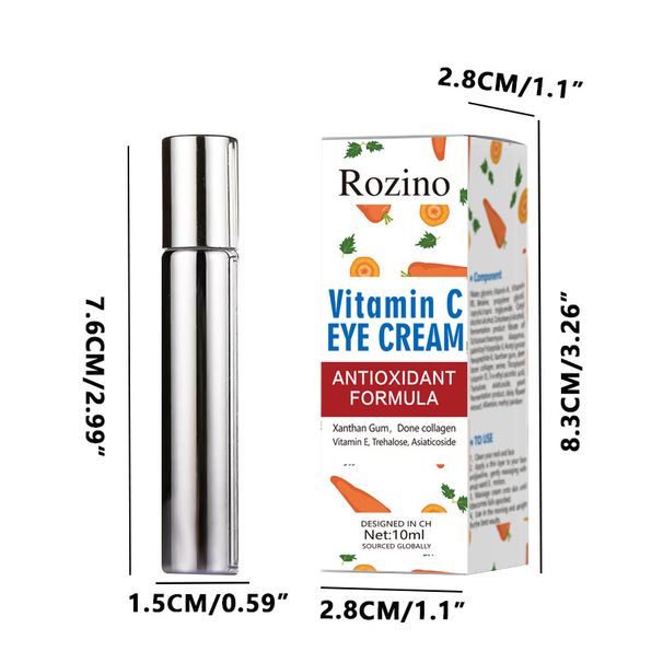 C-vitamiini tummien silmänalusten, juonteiden ja silmäpussien vaalentamiseen, pyörivä pallohieronta, kirkastava ja kiinteyttävä VC-silmänympärysvoide_voghion.com