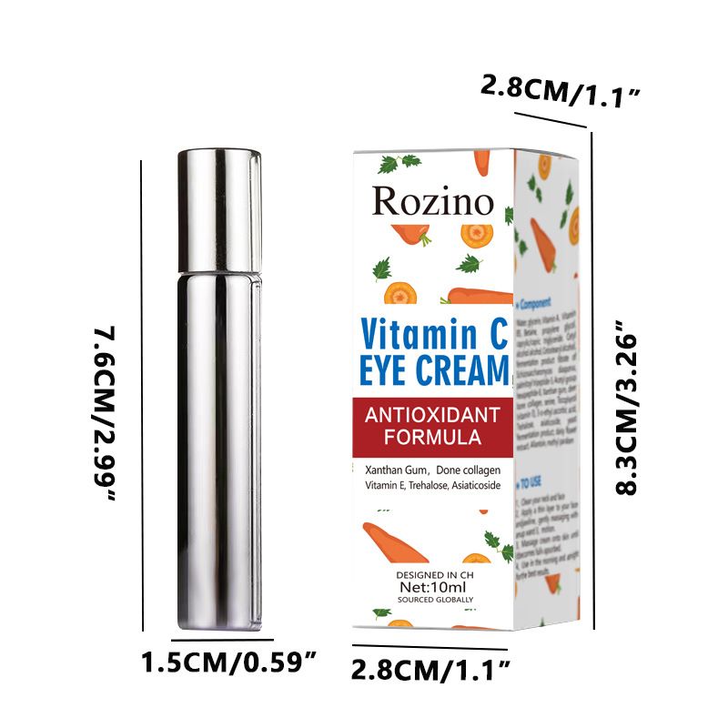 Vitaminas C tamsius ratilus, smulkias raukšleles, maišelius po akimis pašviesina, masažas su rutuliukais, VC skaistinamasis ir stangrinamasis paakių kremas_voghion.com