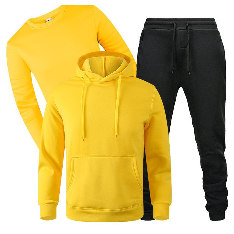 Herren-Fleece-Hoodie & Jogginghose, 3-teiliges Set – Weiche, bequeme Loungewear für Herbst und Winter_voghion.com