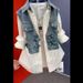 Fashionable Denim Shirt For Women - Casual Two-Tone Stripe Design With Polo Collar, Long Sleeve & Versatile Styling_voghion.com