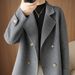 Calm Women's Wool Coat 2024 Short Autumn Winter Petite Loose Outerwear Off-Season Suit Collar Woolen Jacket Trendy_voghion.com