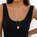 PuRui Simple Thin Snake Chain With Geometric Pendant Long Necklace Suitable For Women Talisman On Party Gift 250325_voghion.com